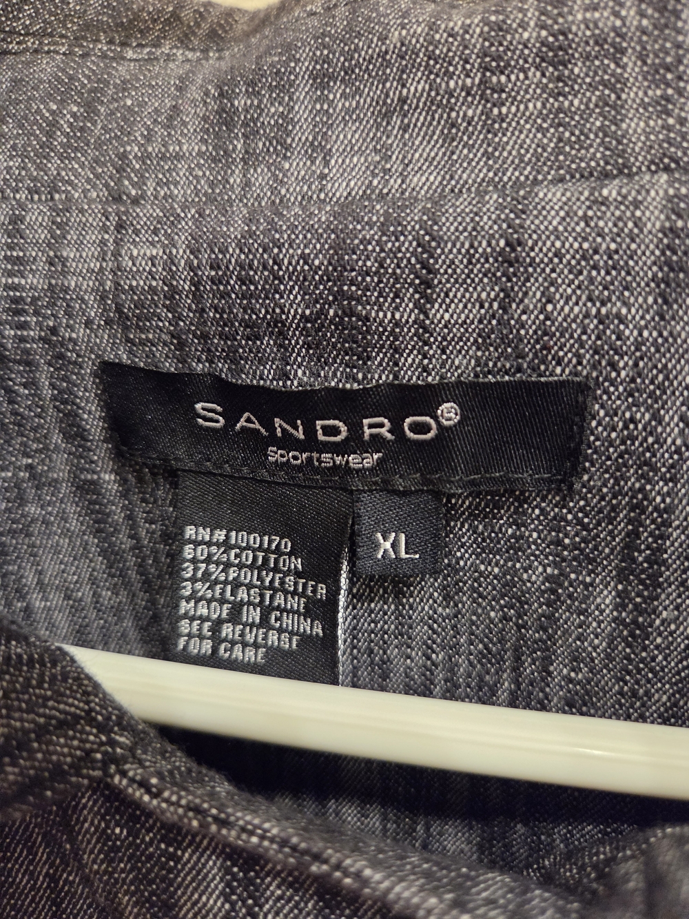 Sandro Black Textured Zip-Front Women's Moto Style Jacket - Picture 4 of 4